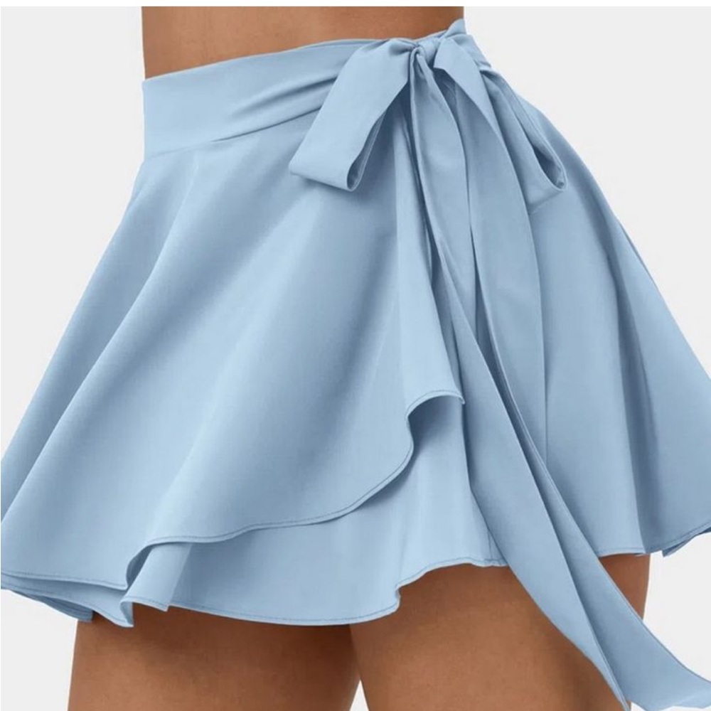 Halara High Waisted Tie Side Flowy Micro Mini Flare Quick Dry Skirt M tennis - Picture 4 of 13